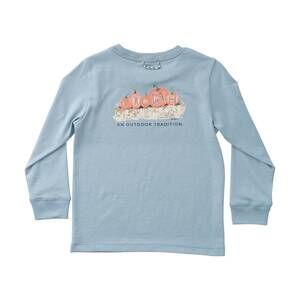 NEW PRODOH boy's long sleeve gray cotton t-shirt in pumpkin harvest fall festiva